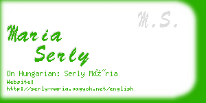 maria serly business card